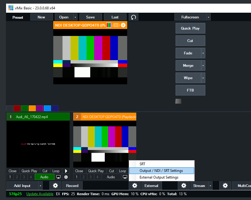 PLAYDECK Professional Video Playback Playout Software for Windows * Send and Receive Video to and from vMix